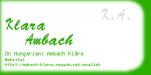 klara ambach business card