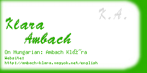 klara ambach business card